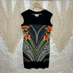 Joseph Ribkoff Tropical Leopard Graphic Sheath Dress Women’s size 14